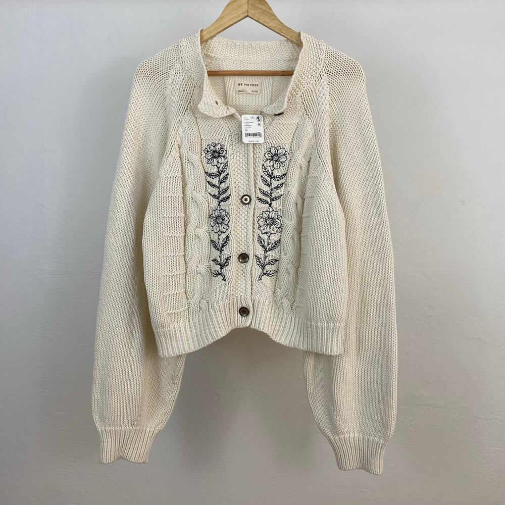 NWT We The Free - Free People On The Edge Cardi - Tofu Combo - Size XL